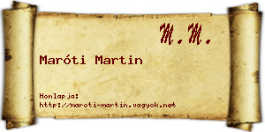 Maróti Martin névjegykártya
