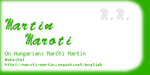 martin maroti business card