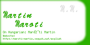 martin maroti business card